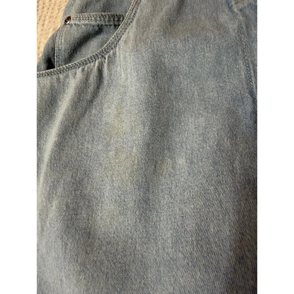 VTG AMI 90s Western Wear Med Wash Denim Short Sleeve Mini Dress Cotton Size 10 - Picture 8 of 15